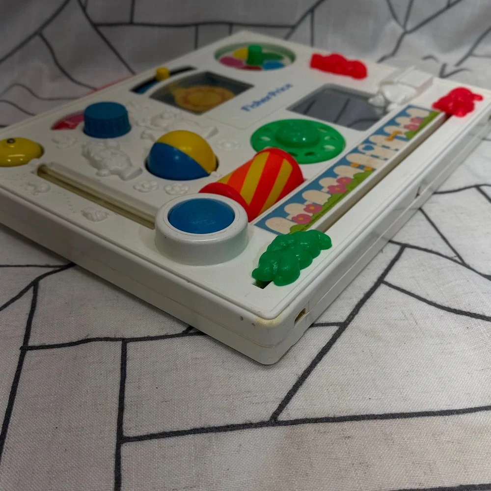 Fisher-Price Activity Center One Size White Vintage 1988 Crib Toy Sensory Board
